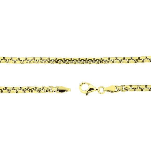 Round Box Chain Necklace 14K Yellow Gold - Picture 2 of 3